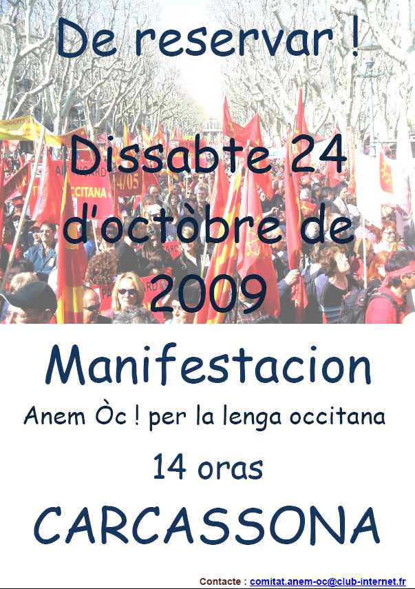  Anem ! per la lenga occitana ! c  es programada per lo dissabte 24 d’octbre de 2009…